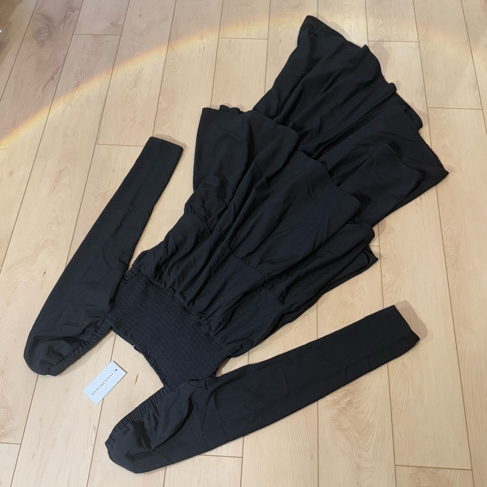 black weworewhat puff sleeve asymmetrical dress BNWT - Picture 12 of 12
